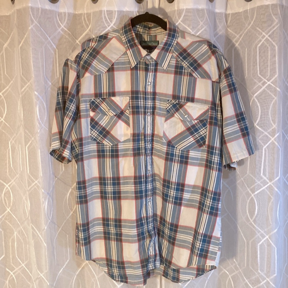 Jonathan Chase Short Sleeve Pearl Snap shirt, size L